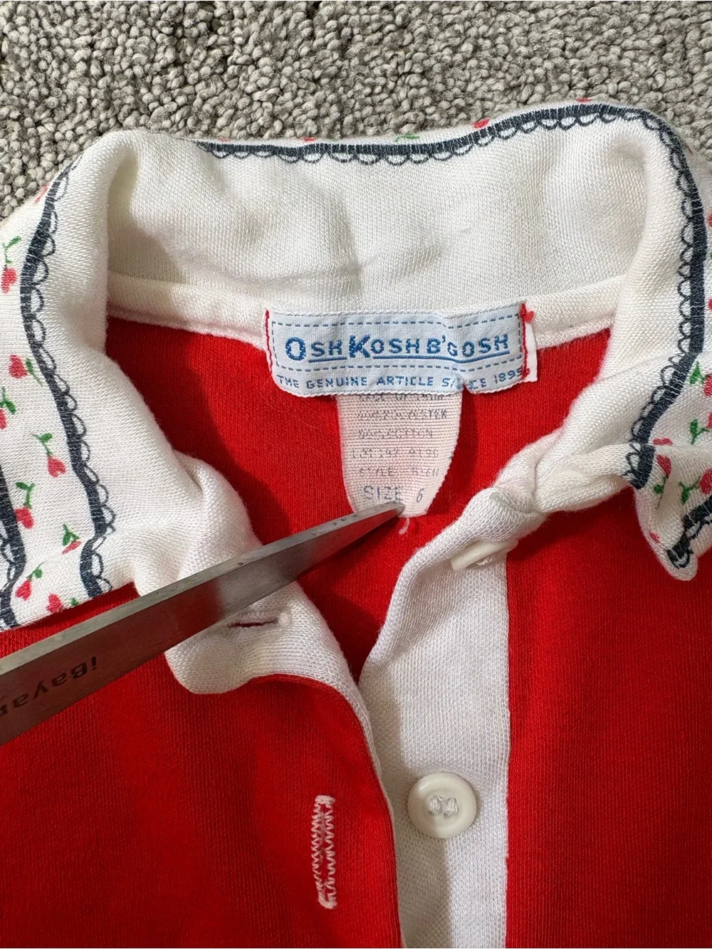 Vintage 1980’s Oshkosh Girls Red Polo